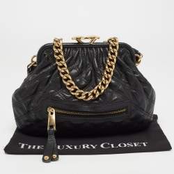 Pre Owned Marc Jacobs Black Quilted Leather Little Stam Shoulder Bag