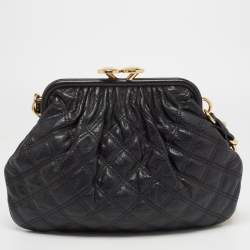 Pre Owned Marc Jacobs Black Quilted Leather Little Stam Shoulder Bag