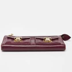 Marc Jacobs Magenta Leather Zip Continental Wallet