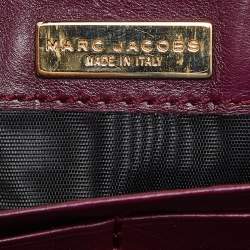 Marc Jacobs Magenta Leather Zip Continental Wallet