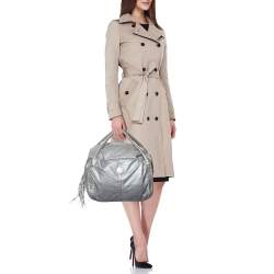 Marc Jacobs Grey Leather Studded Hobo