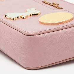 Pre Owned Marc Jacobs Pink Leather Double Zip Chain Clutch