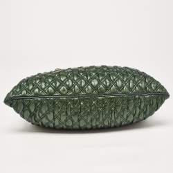 Pre Owned Marc Jacobs Metallic Green Quilted Leather Stam Shoulder Bag