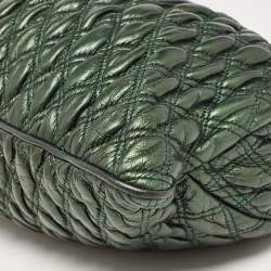 Pre Owned Marc Jacobs Metallic Green Quilted Leather Stam Shoulder Bag
