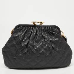 Marc Jacobs Black Quilted Leather Little Stam Shoulder Bag