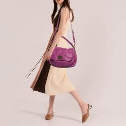 Marc by Marc Jacobs Magenta Leather Classic Q Lil Ukita Top Handle Bag