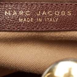 Pre Owned Marc Jacobs Burgundy Quilted Leather Stam Satchel