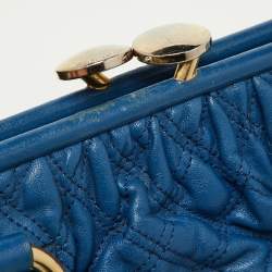 Pre Owned Marc Jacobs Blue Quilted Leather Little Stam Shoulder Bag