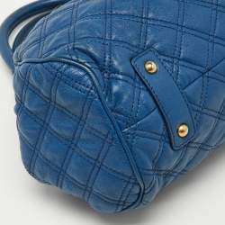 Pre Owned Marc Jacobs Blue Quilted Leather Little Stam Shoulder Bag