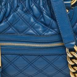 Pre Owned Marc Jacobs Blue Quilted Leather Little Stam Shoulder Bag