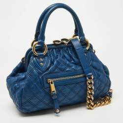 Pre Owned Marc Jacobs Blue Quilted Leather Little Stam Shoulder Bag