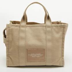Pre Owned Marc Jacobs Beige Canvas Medium The Tote Bag