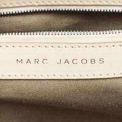 Marc Jacobs Cream Snakeskin Embossed Leather Stam Satchel