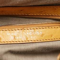 Pre Owned Marc Jacobs Yellow Quilted Coated Canvas and Ostrich Stam Satchel