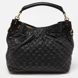 Pre Owned Marc Jacobs Black Quilted Leather Stam Hobo