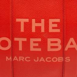 Pre Owned Marc Jacobs Orange Leather Medium The Tote Bag