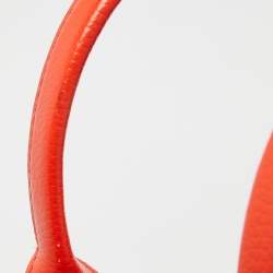 Pre Owned Marc Jacobs Orange Leather Medium The Tote Bag