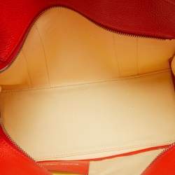 Pre Owned Marc Jacobs Orange Leather Medium The Tote Bag