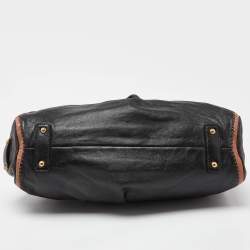 Marc Jacobs Black/Beige Leather Safety Pin Stam Satchel