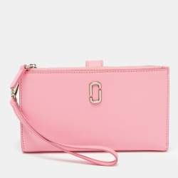 Marc Jacobs Pink/Beige Leather The Phone Wristlet Wallet
