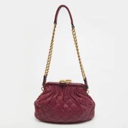 Marc Jacobs Fuchsia Quilted Leather Little Stam Shoulder Bag