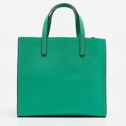 Pre Owned Marc Jacobs Green Leather Mini Grind Tote