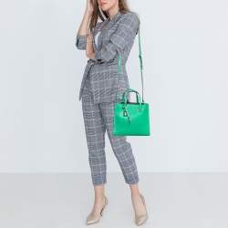 Pre Owned Marc Jacobs Green Leather Mini Grind Tote