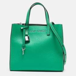 Pre Owned Marc Jacobs Green Leather Mini Grind Tote