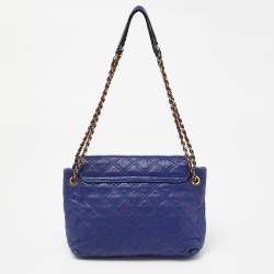 Marc Jacobs Blue Quilted Leather Flap Crossbody Bag