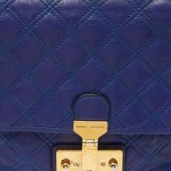 Marc Jacobs Blue Quilted Leather Flap Crossbody Bag