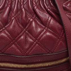 Marc Jacobs Red Quilted Leather Little Stam Shoulder Bag