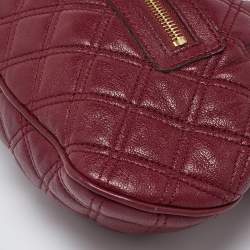 Marc Jacobs Red Quilted Leather Little Stam Shoulder Bag