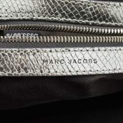 Marc Jacobs Silver Textured Quilted Leather Stam Satchel