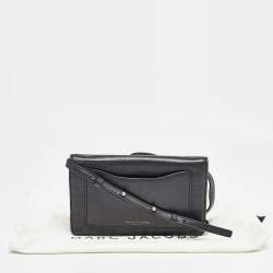 Marc Jacobs Black Leather Recruit Wallet on Strap 