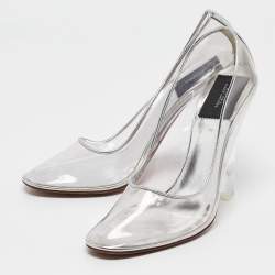 Marc Jacobs Transparent Leather and PVC Block Heel Pumps Size 38