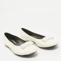 Marc Jacobs White Patent Leather Ballet Flats Size 37