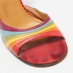 Marc Jacobs Multicolor Leather Open Toe Slingback Sandals Size 37