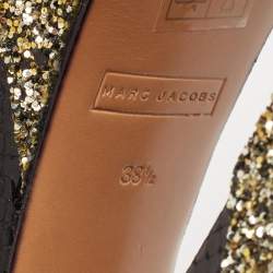 Marc Jacobs Multicolor Calf Hair and Python Embossed Leather Ankle Strap Sandals Size 38.5