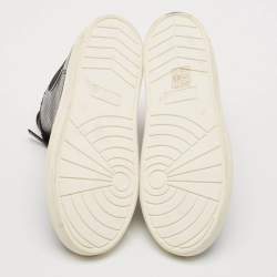 Pre Owned Marc Jacobs Black Patent Leather and Snakeskin Embossed Leather High Top Sneakers Size 37