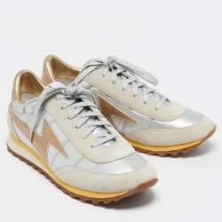 Marc Jacobs Two Tone Suede and Leather Lace Up Sneakers Size 41