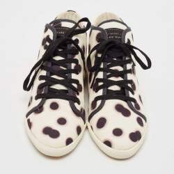 Marc Jacobs Black/Cream Dot Canvas Lace Up Sneakers Size 37