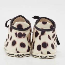 Marc Jacobs Black/Cream Dot Canvas Lace Up Sneakers Size 37