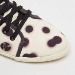 Marc Jacobs Black/Cream Dot Canvas Lace Up Sneakers Size 37