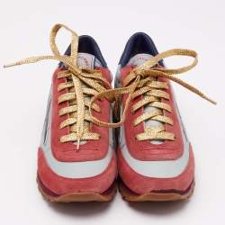 Marc Jacobs Tricolor Suede and Leather Lace Up  Sneakers Size 37
