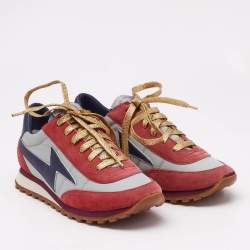 Marc Jacobs Tricolor Suede and Leather Lace Up  Sneakers Size 37