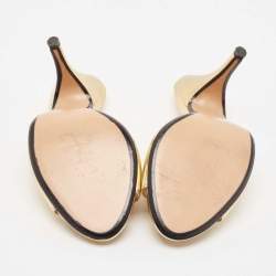 Marc Jacobs Gold Leather Slide Sandals Size 39