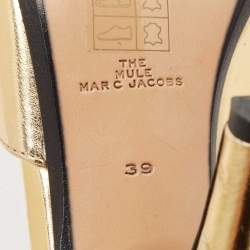 Marc Jacobs Gold Leather Slide Sandals Size 39
