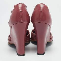 Marc Jacobs Purple Leather Wedge Pumps Size 37
