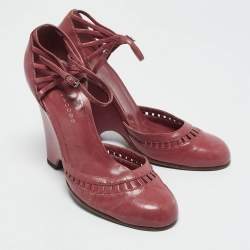 Marc Jacobs Purple Leather Wedge Pumps Size 37