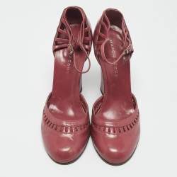 Marc Jacobs Purple Leather Wedge Pumps Size 37